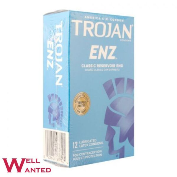 Trojan ENZ Lubricated Classic Reservoir End Condoms - 12 Count