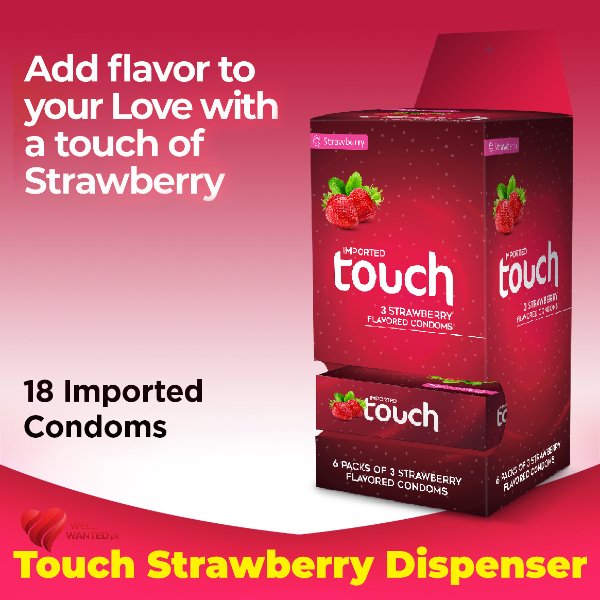 Touch Strawberry Flavored Condoms - 6 X 3 (18 Pieces) Condoms 8964001199090
