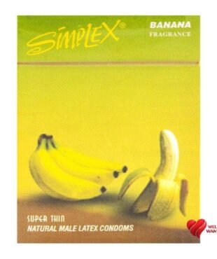 Simplex Super Thin Banana Flavored Condoms - 12 Piece